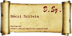 Dóczi Szilvia névjegykártya